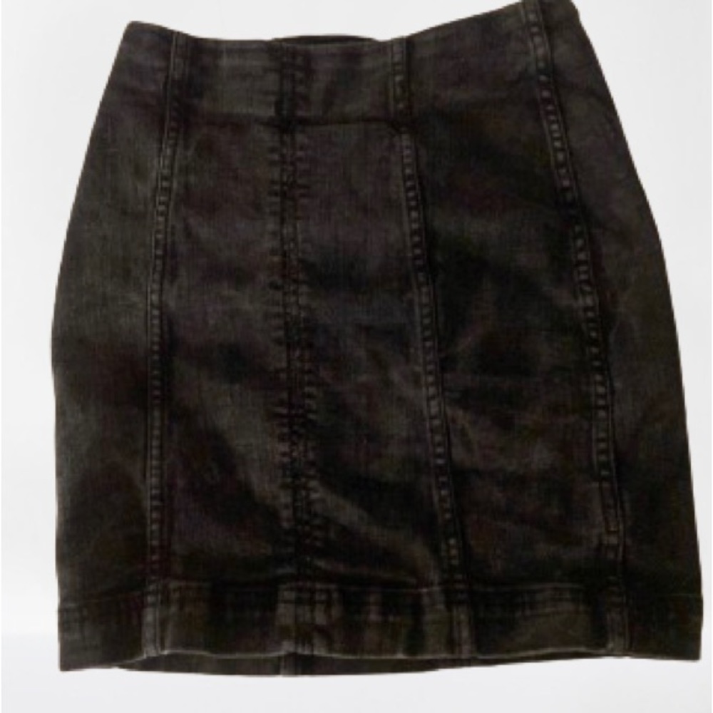 Free people black denim skirt